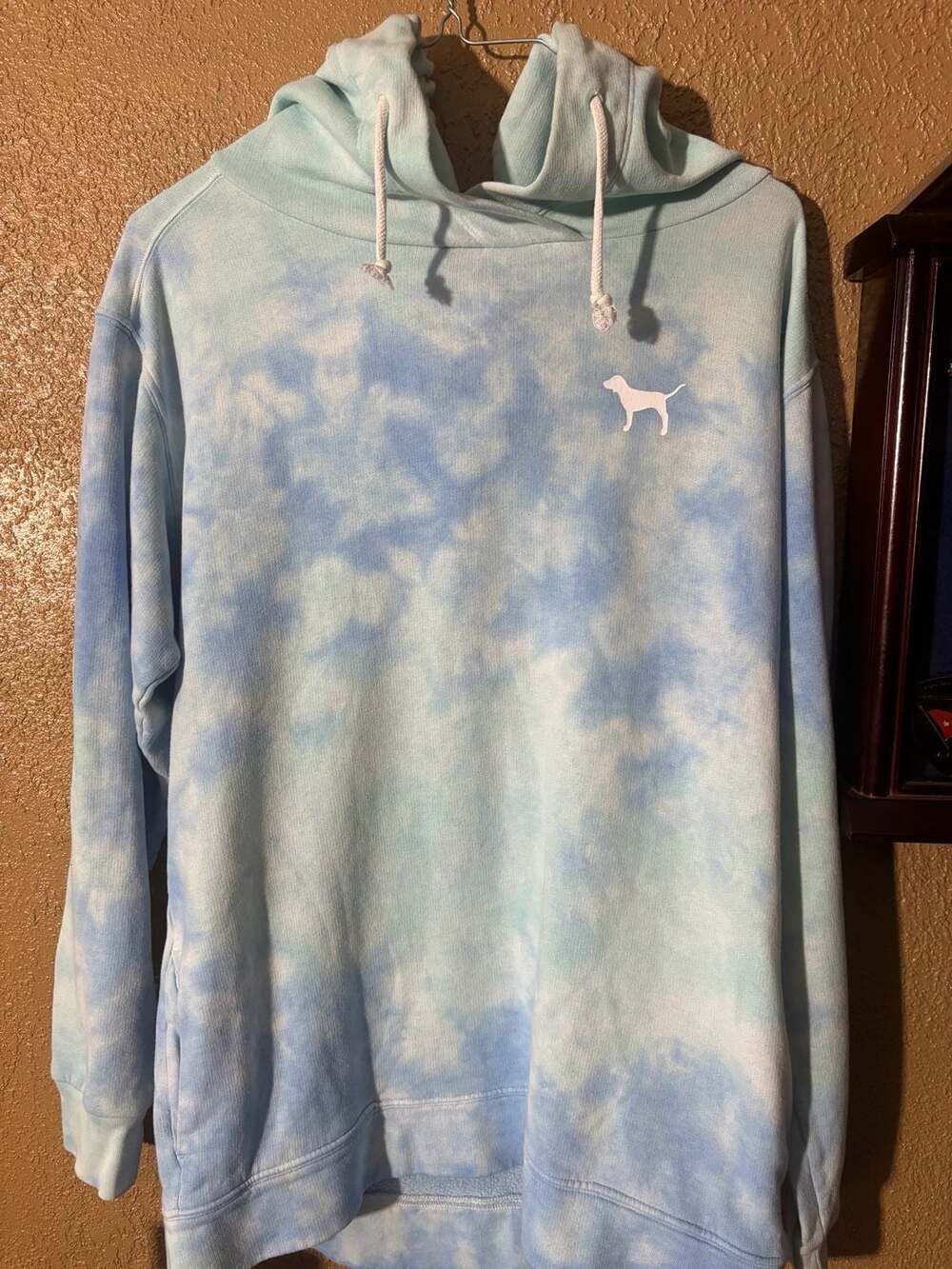 Pink Victoria's Secret Hoodie Size XS Blue Tie-Dye